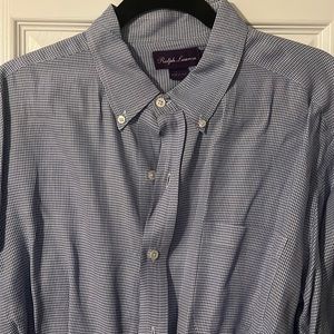Ralph Lauren Purple label XL blue and white button down made it Italy